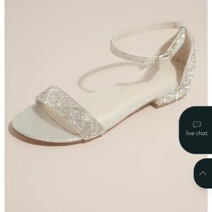 NWT David's Bridal Silver Sparkle Heels